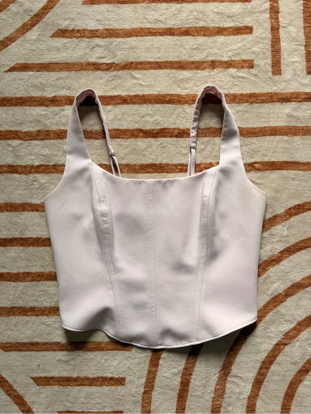 Women's Light Pink Corset-Style Tank Top